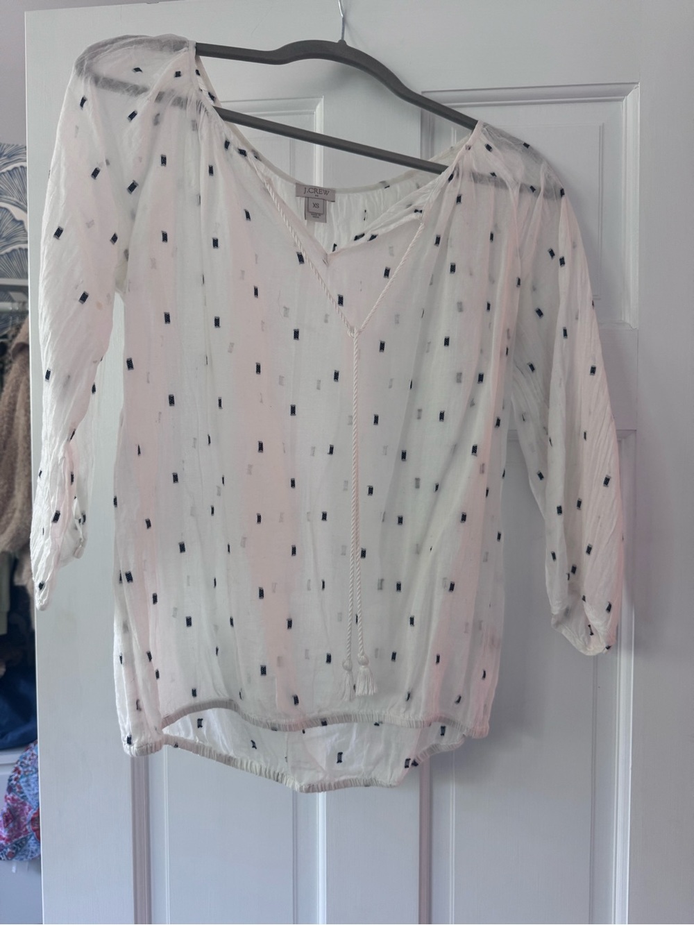 J. crew clip dot 100 percent cotton top size XS